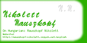 nikolett mauszkopf business card